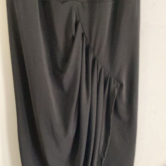 Bless'ed are the Meek Black Mya Dress Size 2 Sheer V-Neck Slim Sheath 33" Bust - Picture 9 of 16